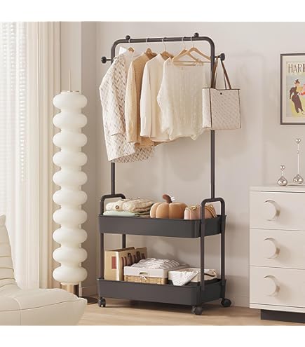 Hinatalife ハンガーラック カゴ付き 洗濯機ラック